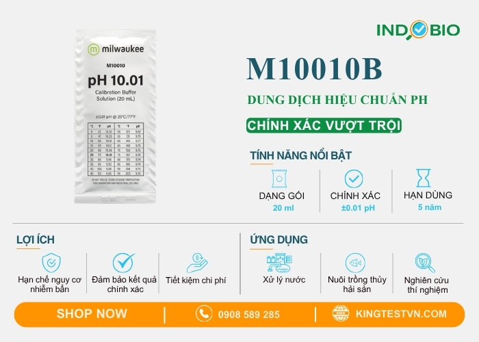 Thông tin chi tiết dung dịch đệm pH Milwaukee M10010B